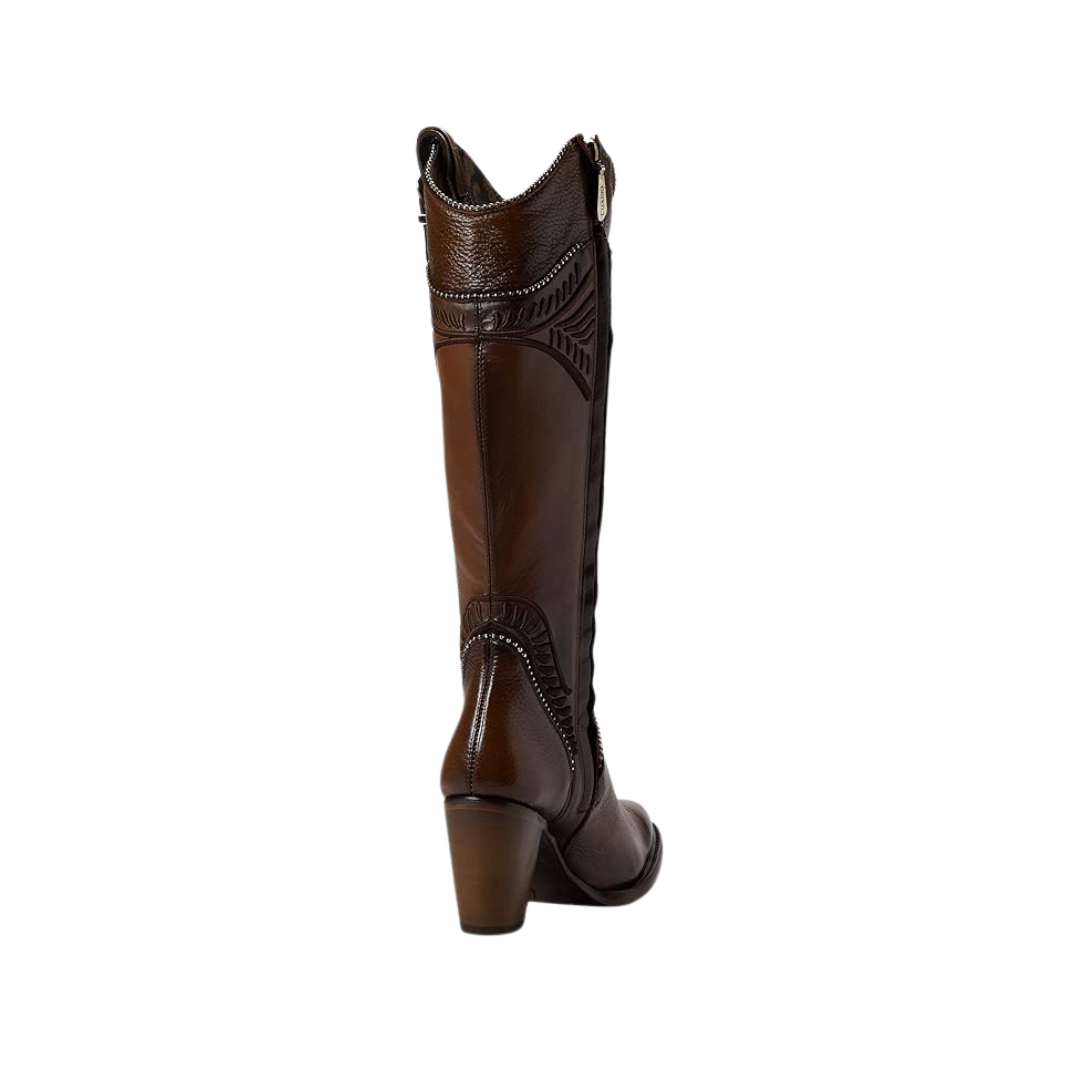 Cuadra Women's Damasco Chocolate Embroidered Honey Boot