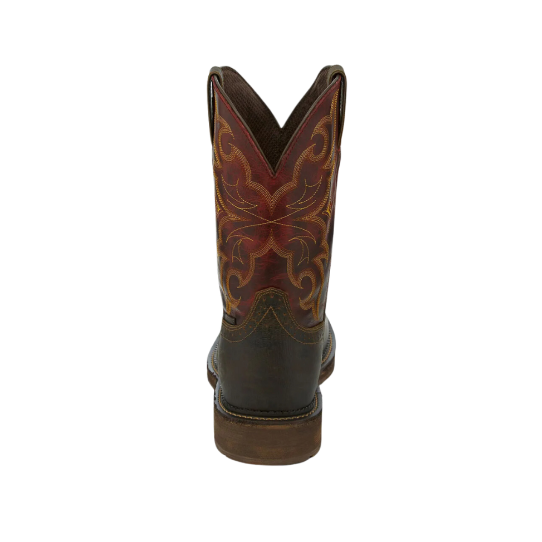 Justin Men's Steel Work Dark Brown Boots