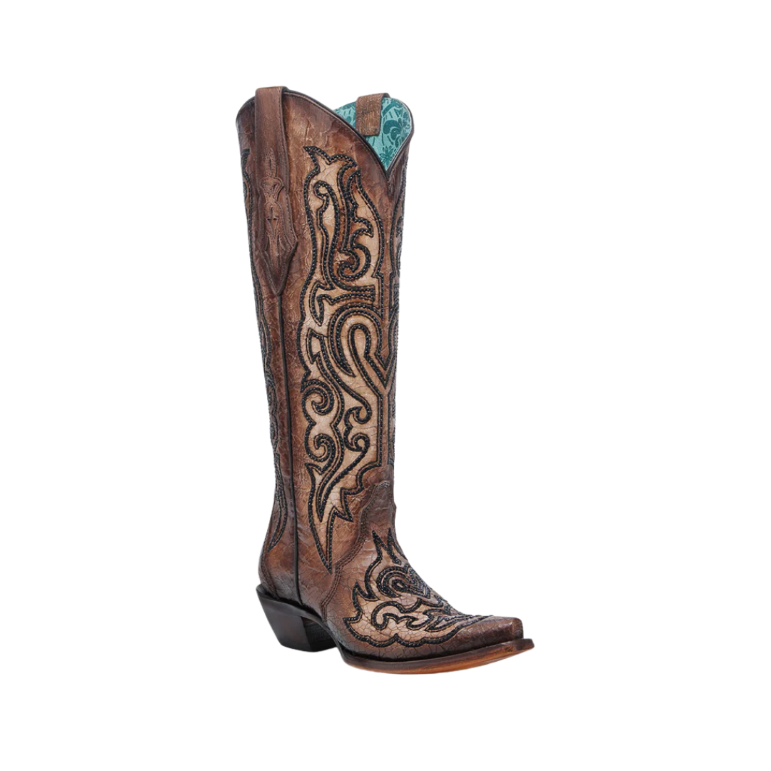 Corral Women's Embroidery Crystals Tobacco Brown Boots