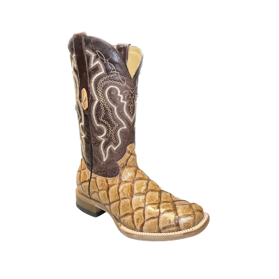 Boot Jack Men's Pirarucu Embroidered Brown Boots