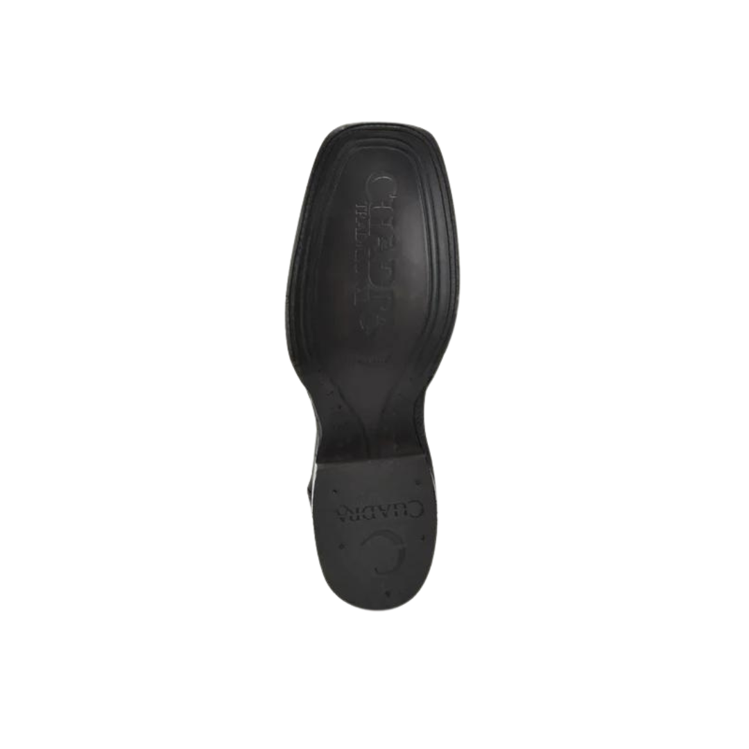 Cuadra Men's Black Caiman Laser & Embroidery Square Boots