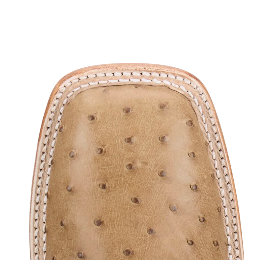 Justin Men's Full Quill Ostrich Antique Saddle Tan Boots