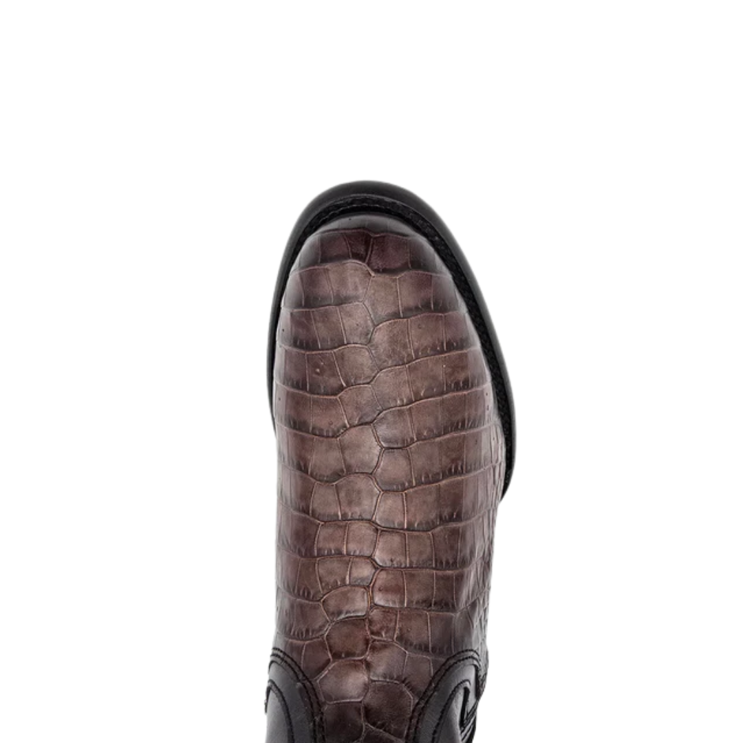 Cuadra Men's Alligator Laser Chocolate Brown Boots