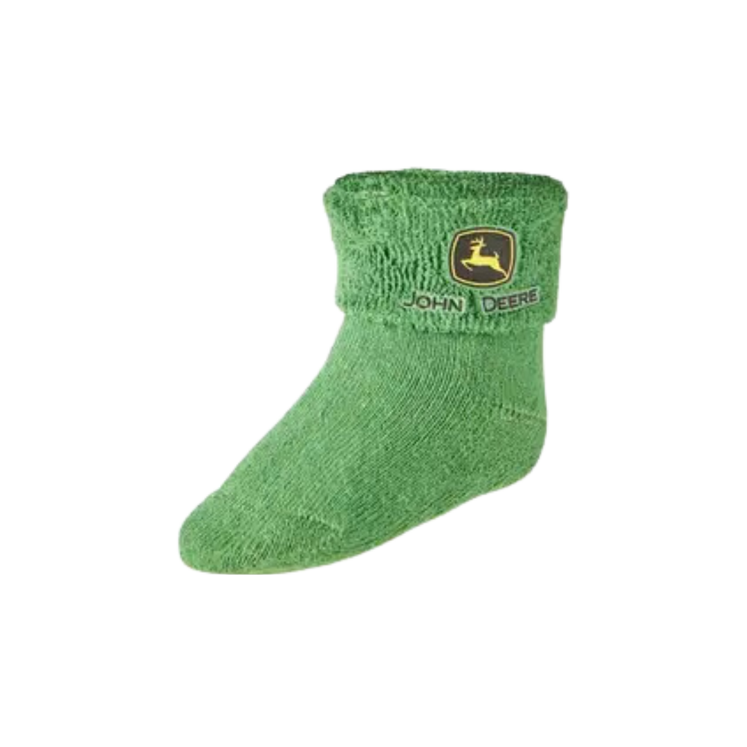 Johan Deere Kid's Cuffed Green Booties