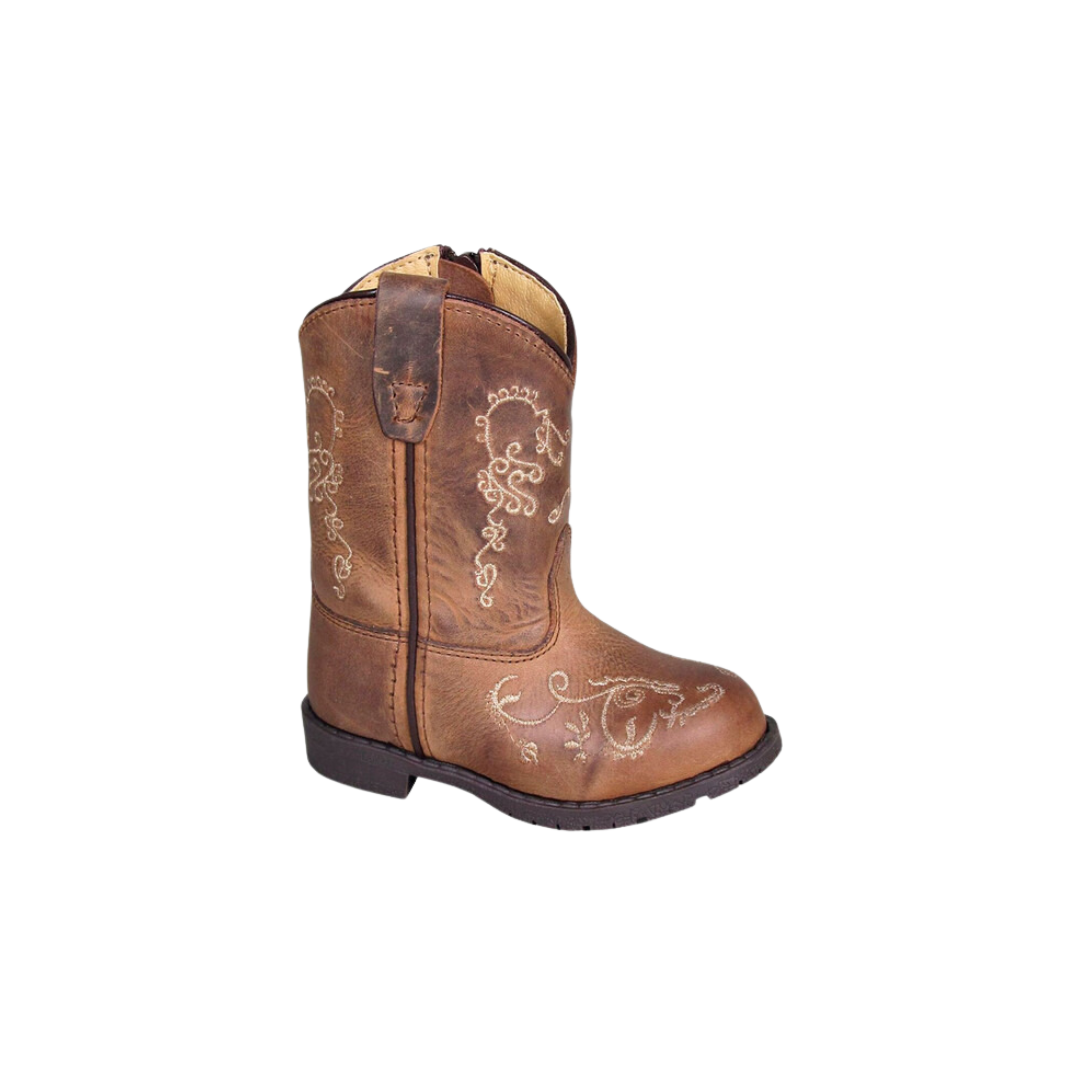 Smoky Mountain Toddler Girl's Waxed Leather Hopalong Brown Boots