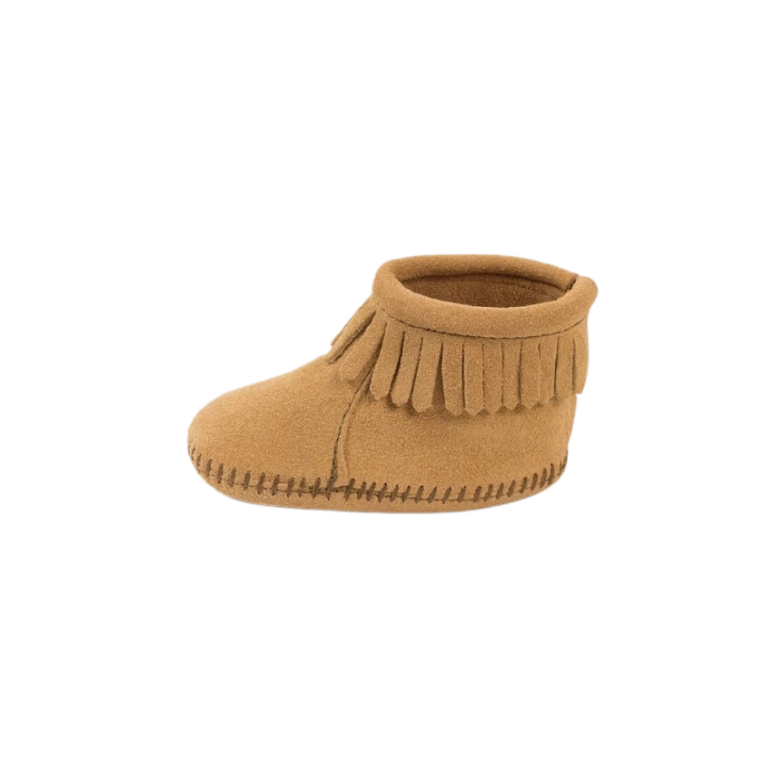 Minnetonka Kid's Back Flap Tan Bootie