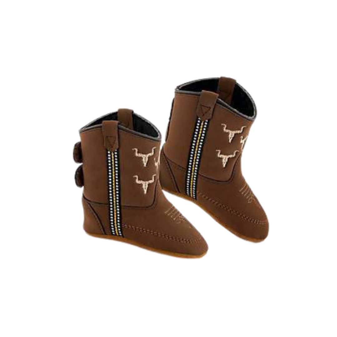 Old West Toddler Boy's Poppets Western Brown Boots