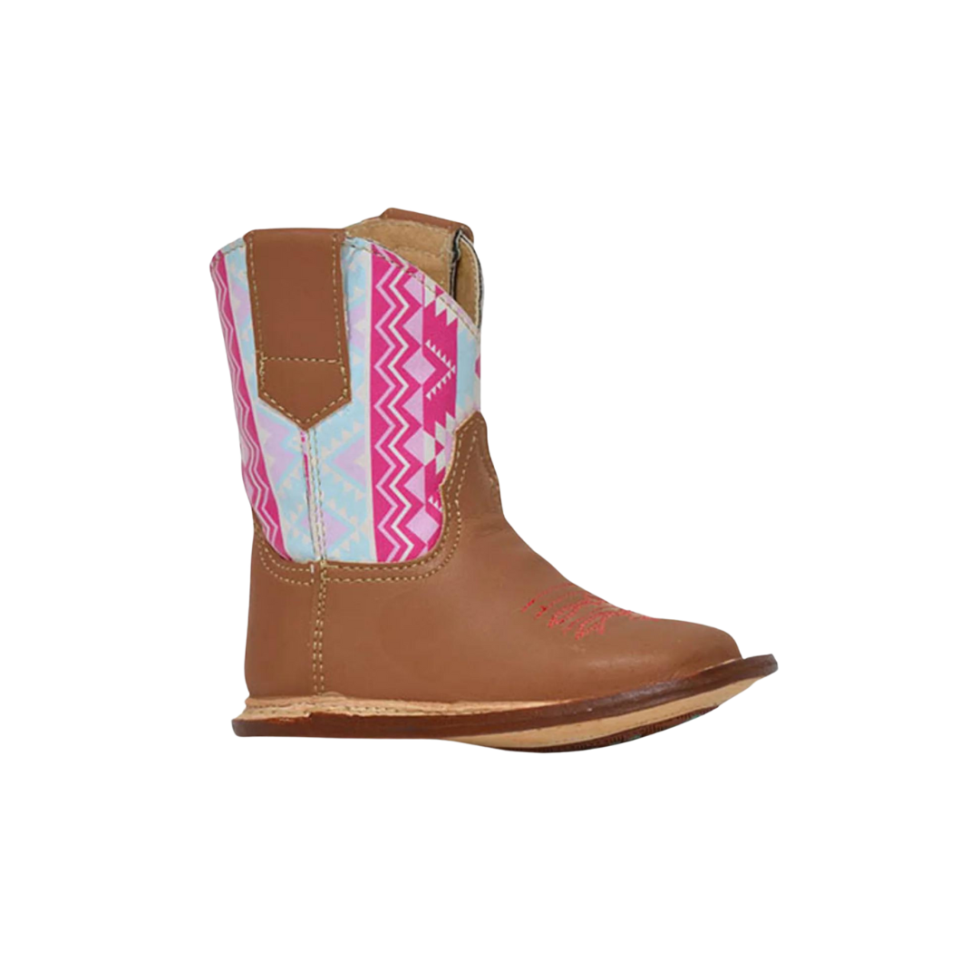Roper Aztec Leather Vamp Brown Boots