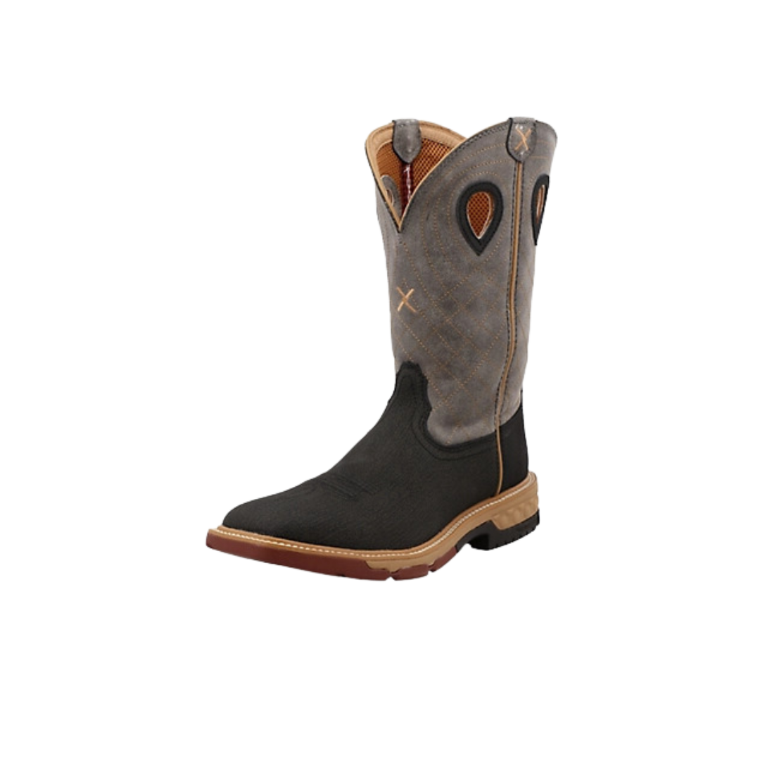 Twisted X Men's Black Elephant Print & Grey Boots