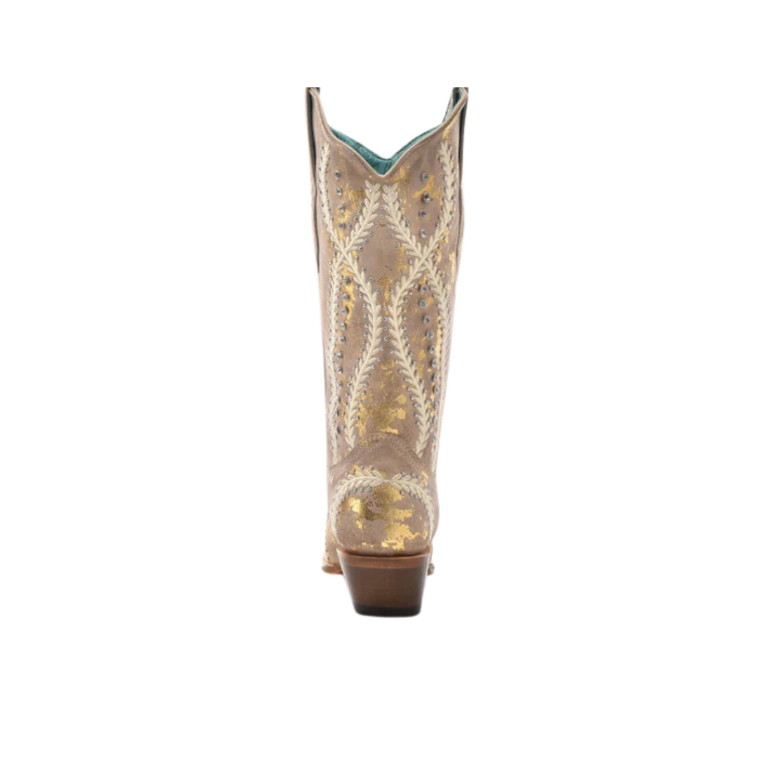 Corral Women's White Embroidered Snip Toe Cowboy Boot