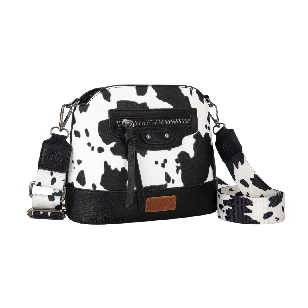 wrangler Women's Cow Print Black Crossbody Bag