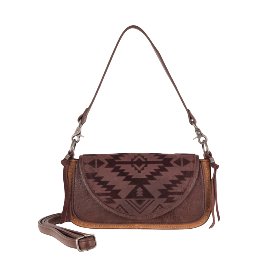 Catchfly Women's Suede Flap Brown Crossbody Bag
