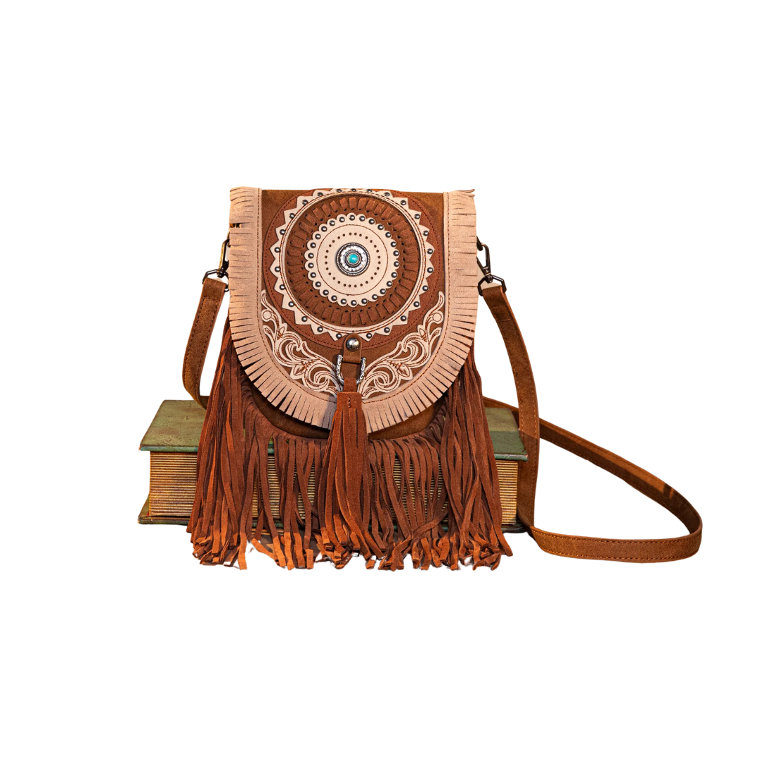 Montana West Women's Fringe Saddle Bag Coffe Crossbody