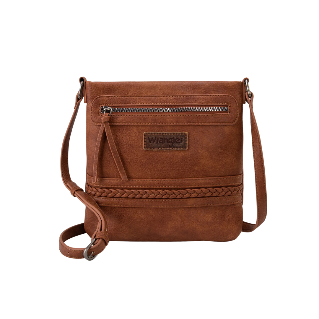 Wrangler Women's Braided Concealed Carry Brown Crossbody