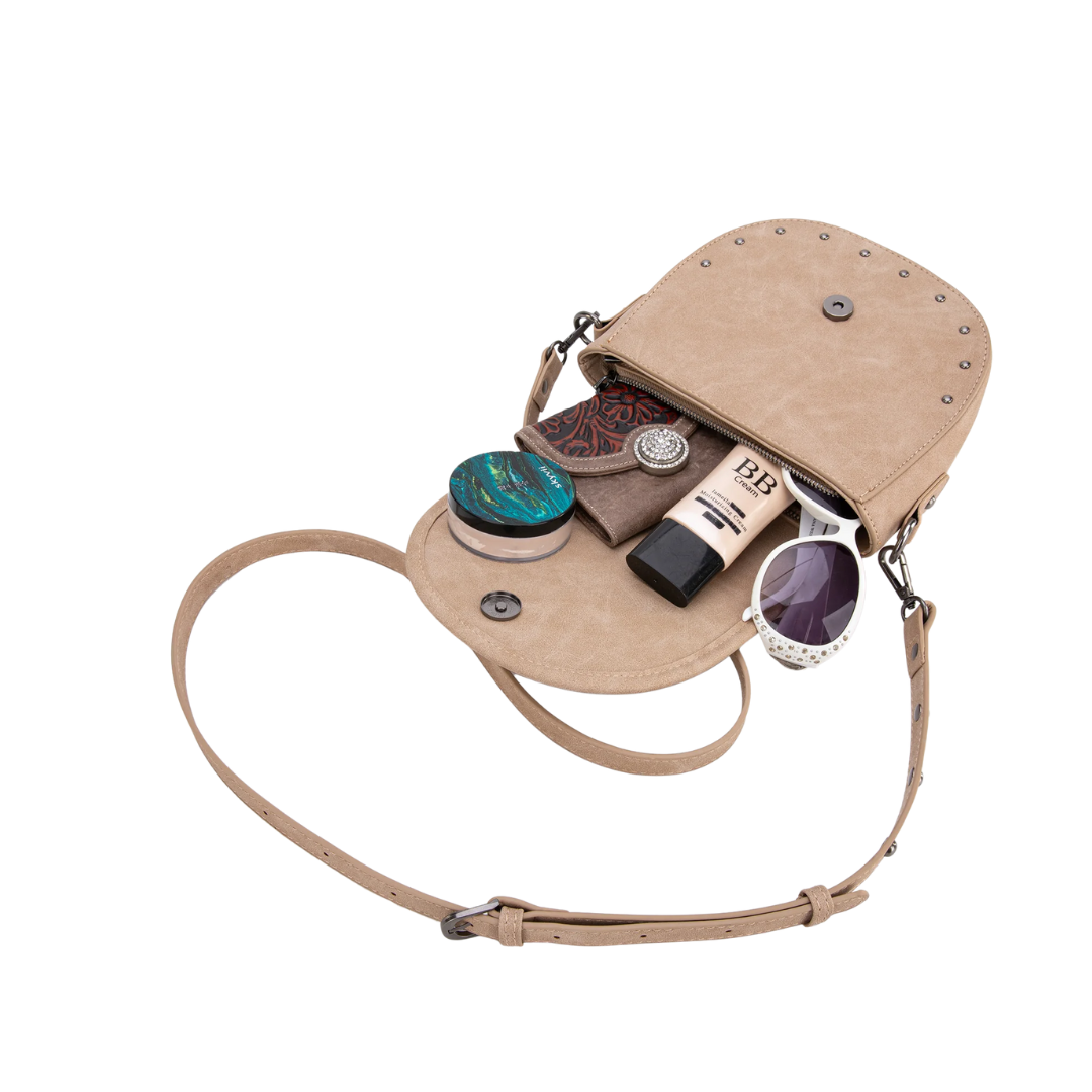 Wrangler Women's Sherpa Saddle Bag Khaki Crossbody
