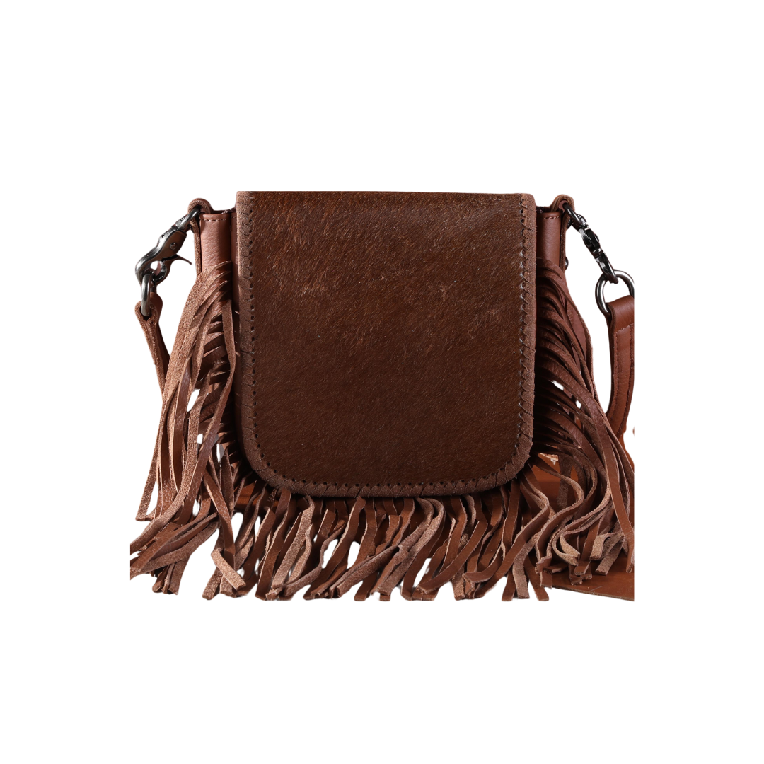 Montana West Women's Genuine Leather Hair On Brown Crossbody