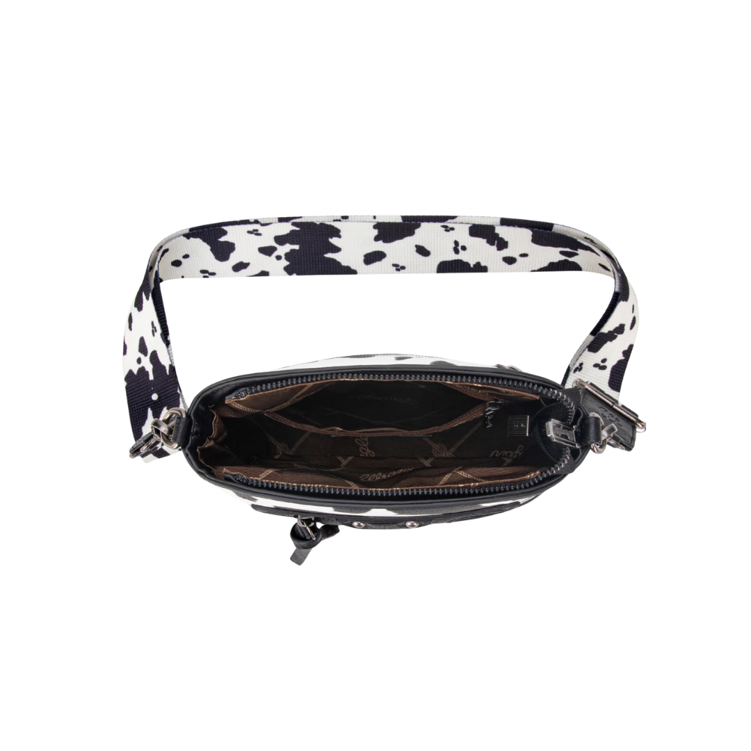 wrangler Women's Cow Print Black Crossbody Bag