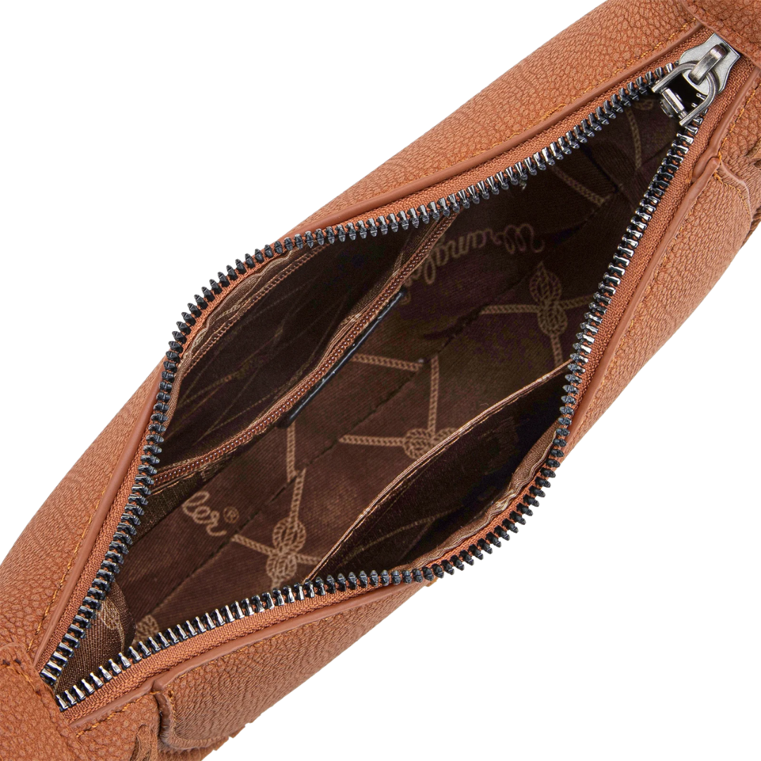 Wrangler Women's Whipstitch Brown Crossbody Handbag