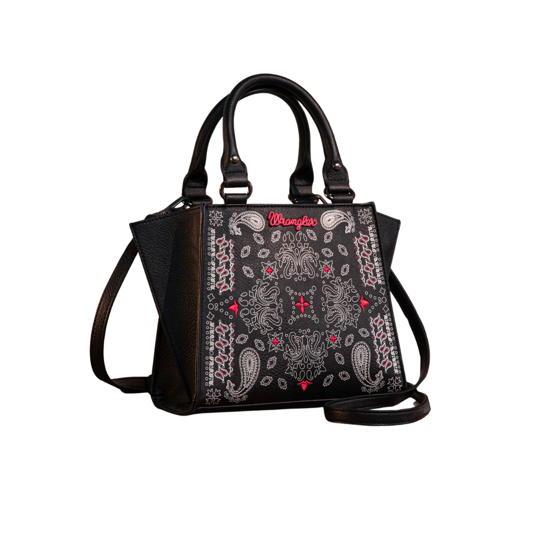 Wrangler Women's Paisley Mini Satchel Black Crossbody