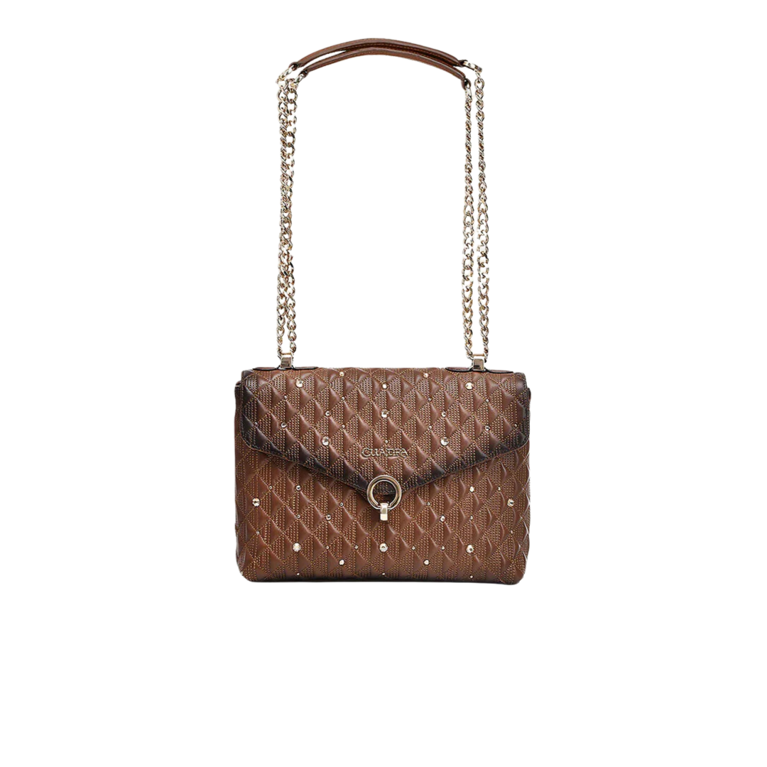 Cuadra Women's Cowhide Crystal Brown Crossbody