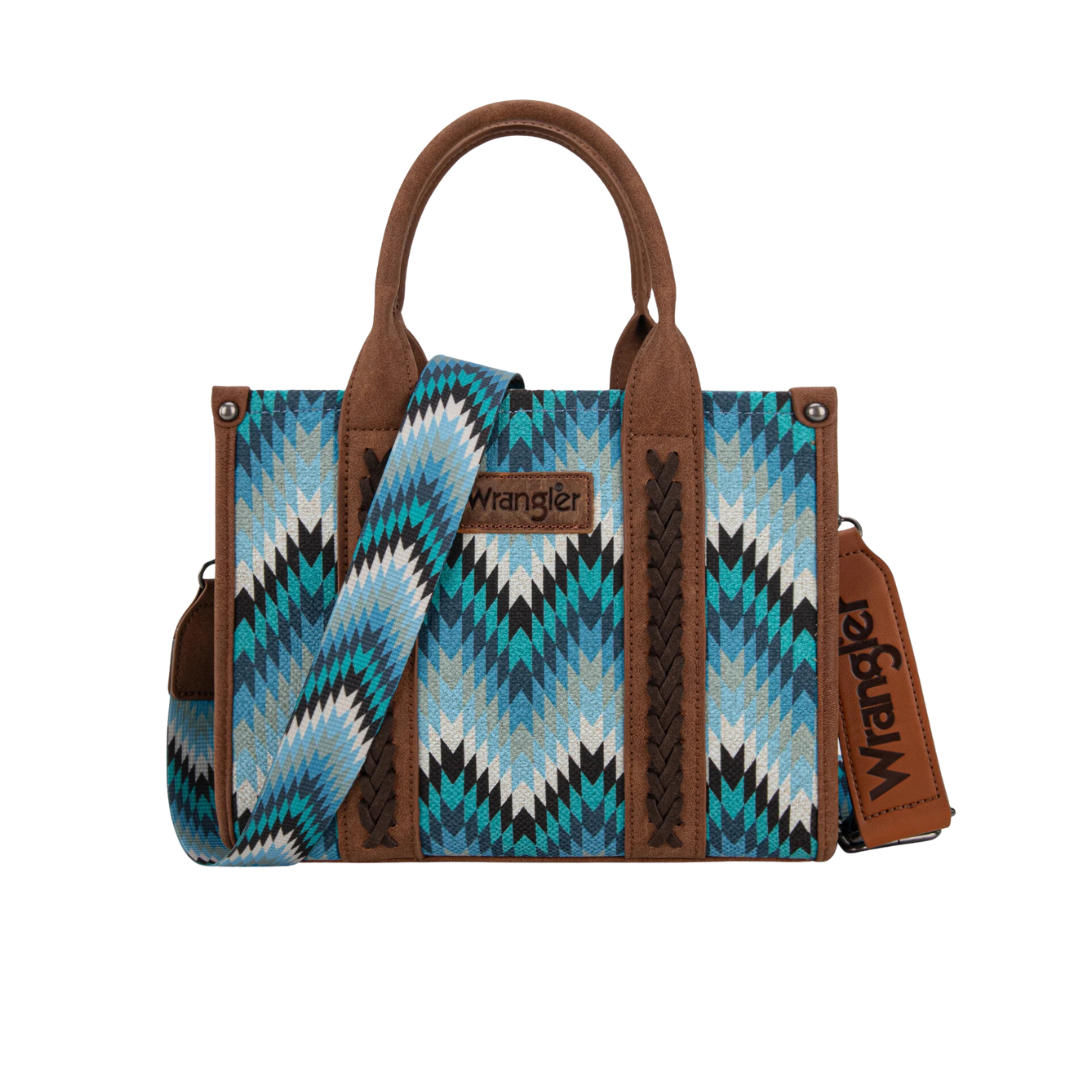 wrangler Women's Dual Sided Print Jean Tote Crossbody