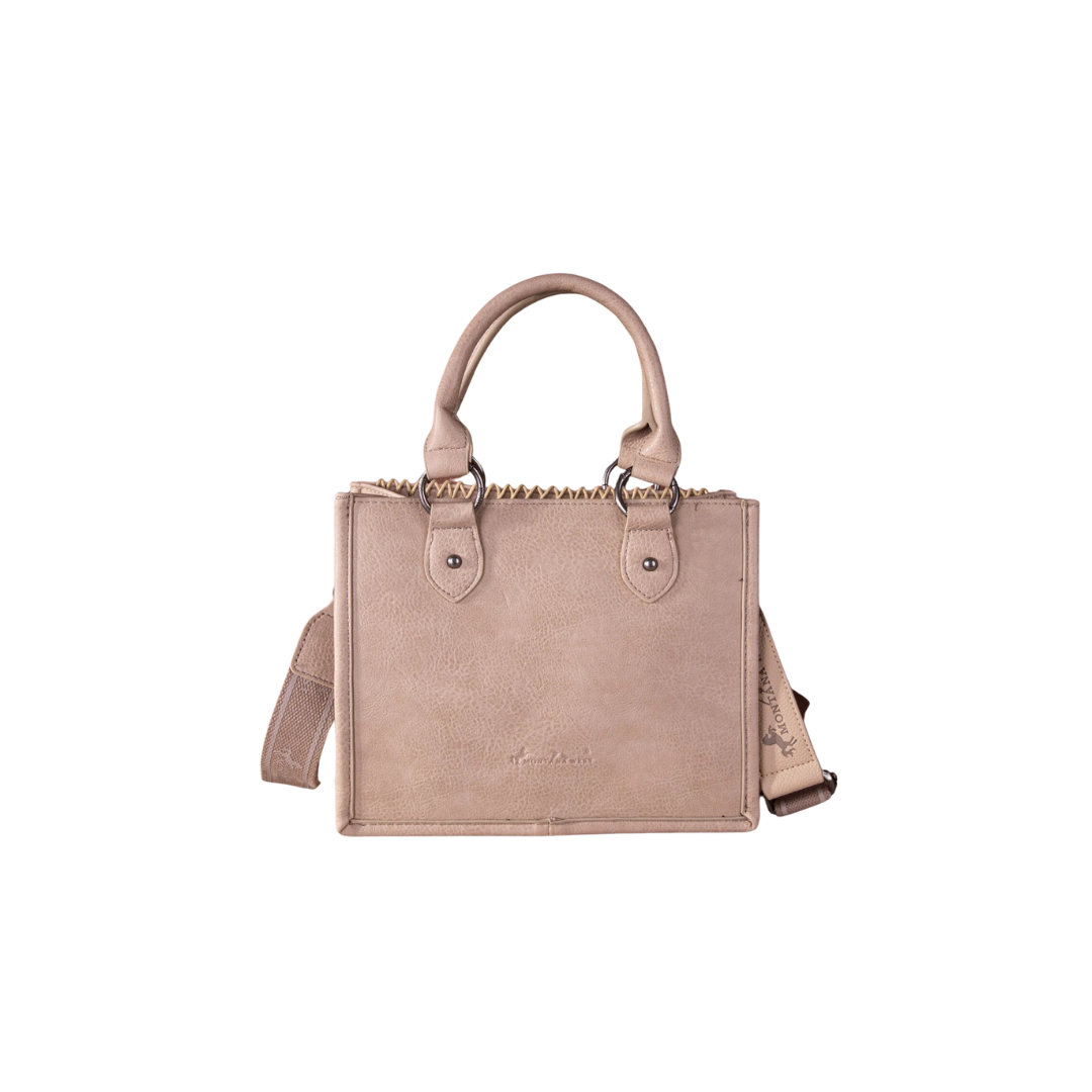 Montana West Women's Feather Collection Tote Khaki Crossbody