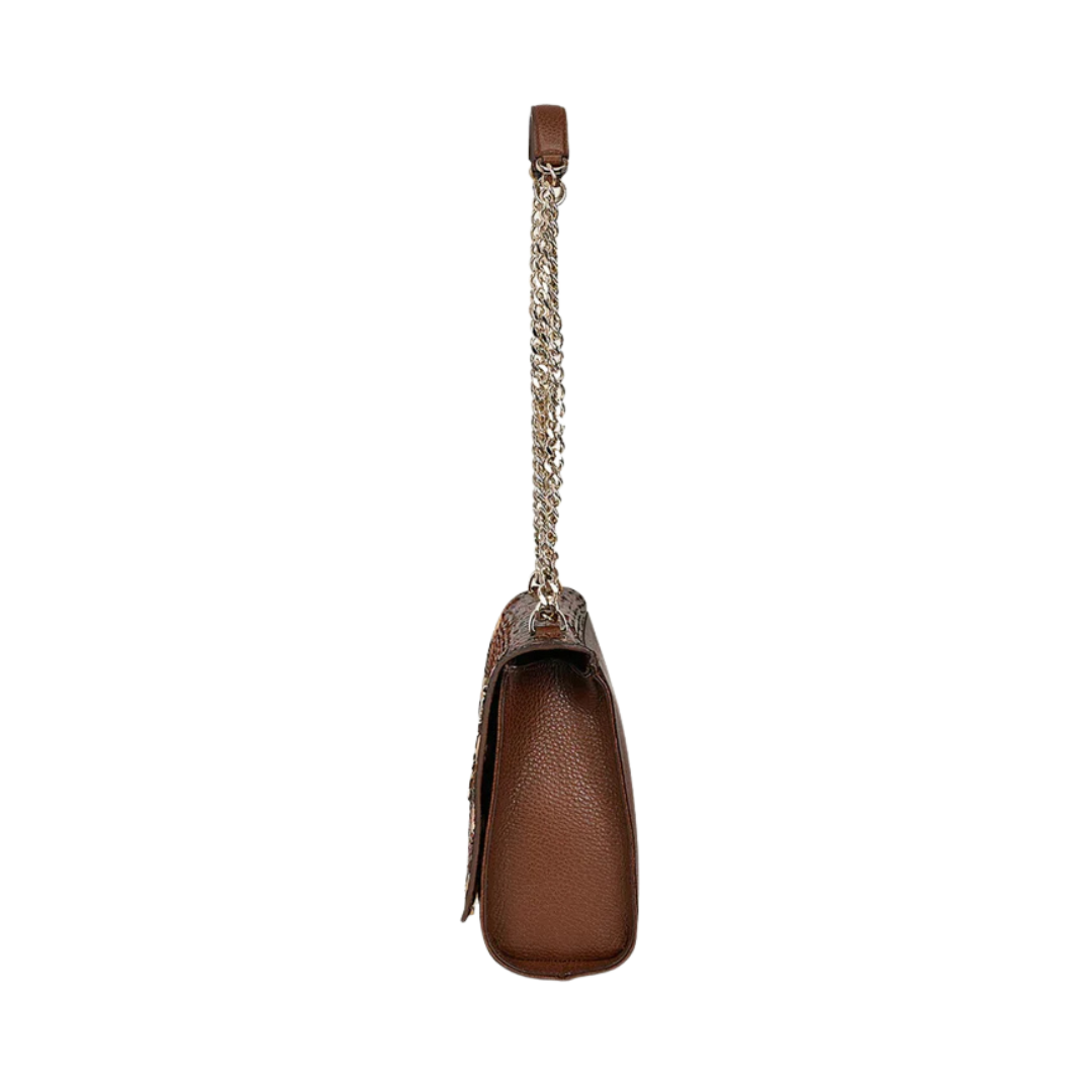 Cuadra Women's Honey Python Cowhide Brown Handbag