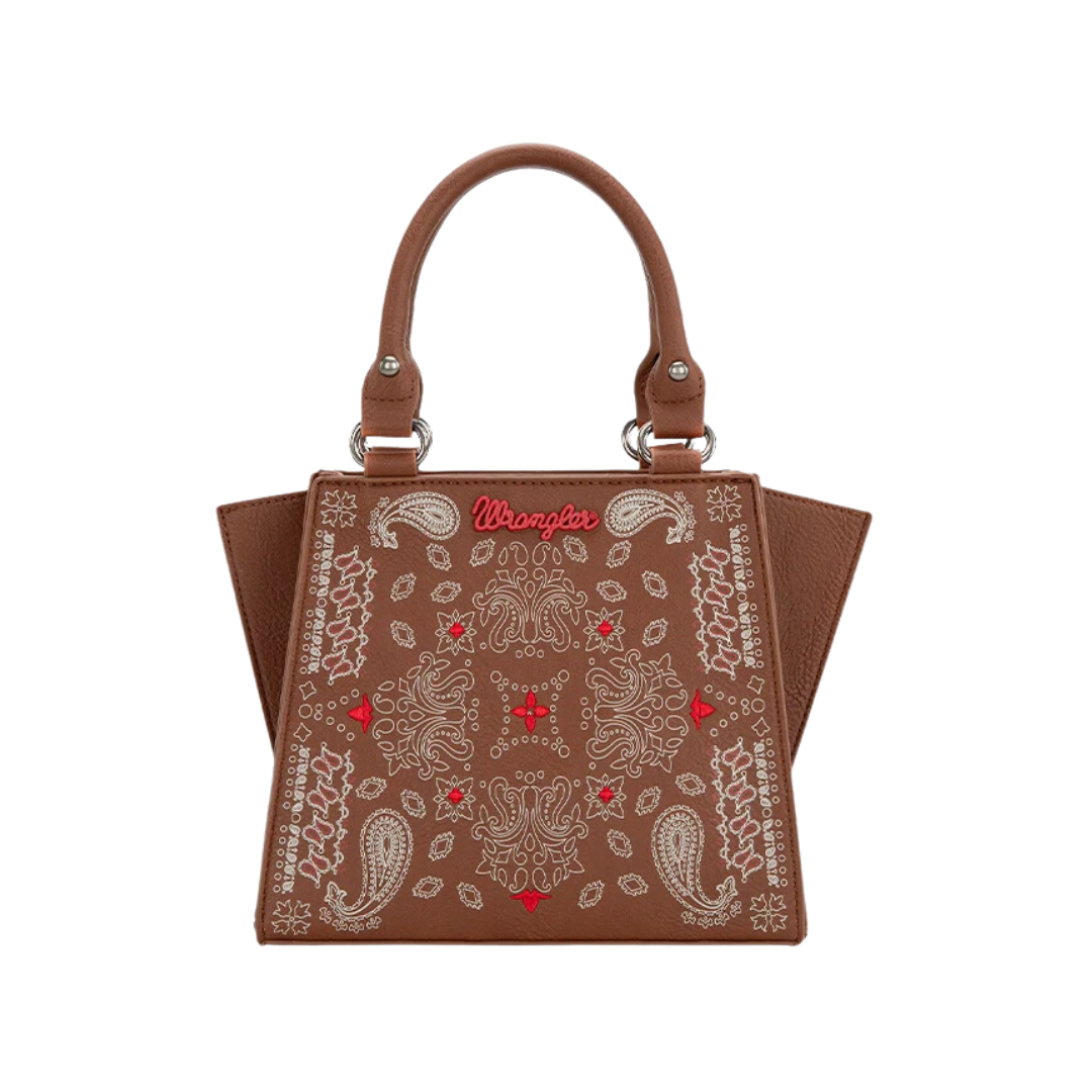 Wrangler Women's Paisley Satchel Brown Bag