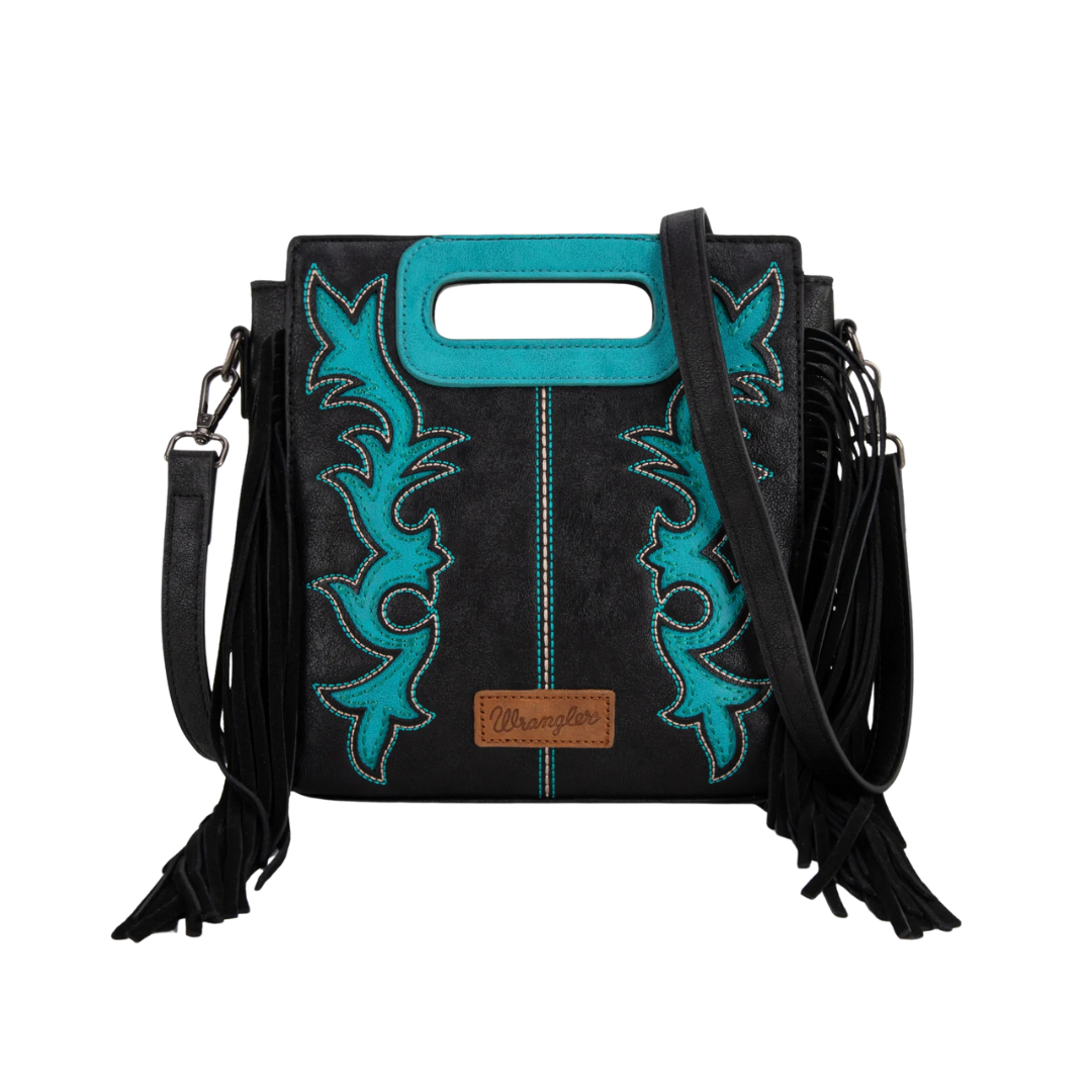 Wrangler Women's Top Handle Boot Scroll Black Tote