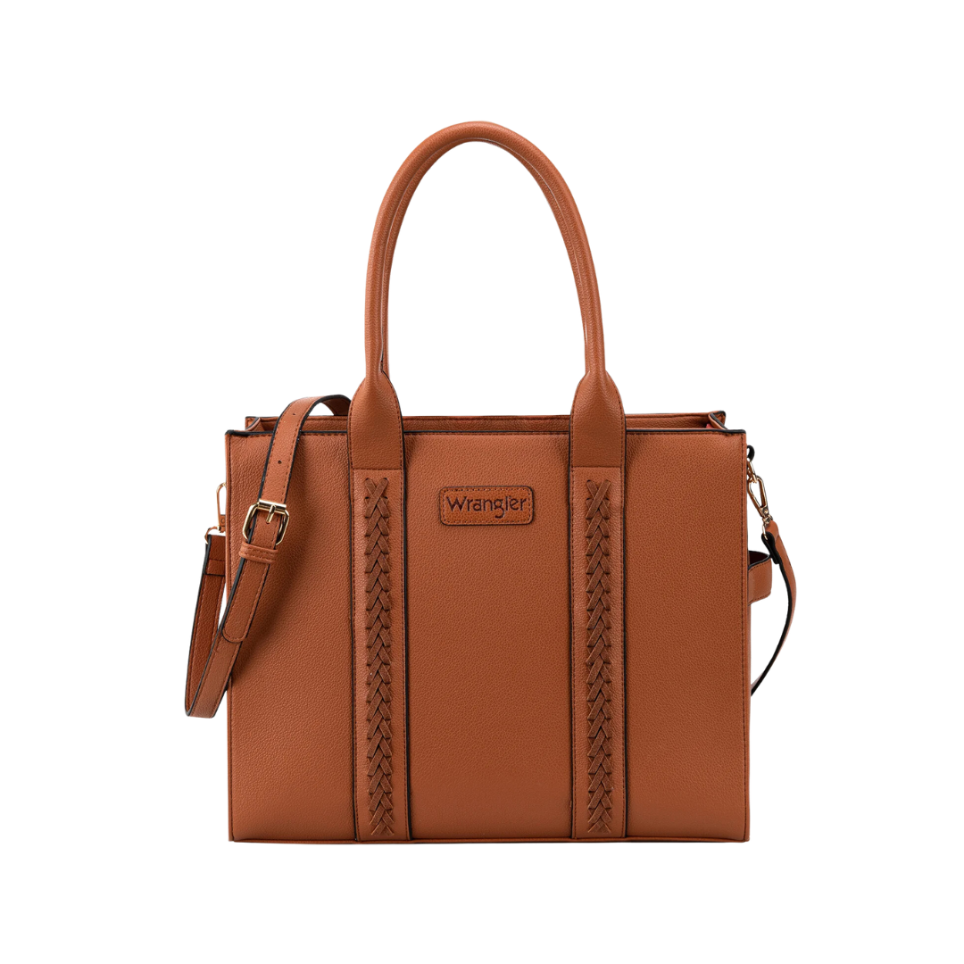Wrangler Women's Carry All Brown Tote Crossbody