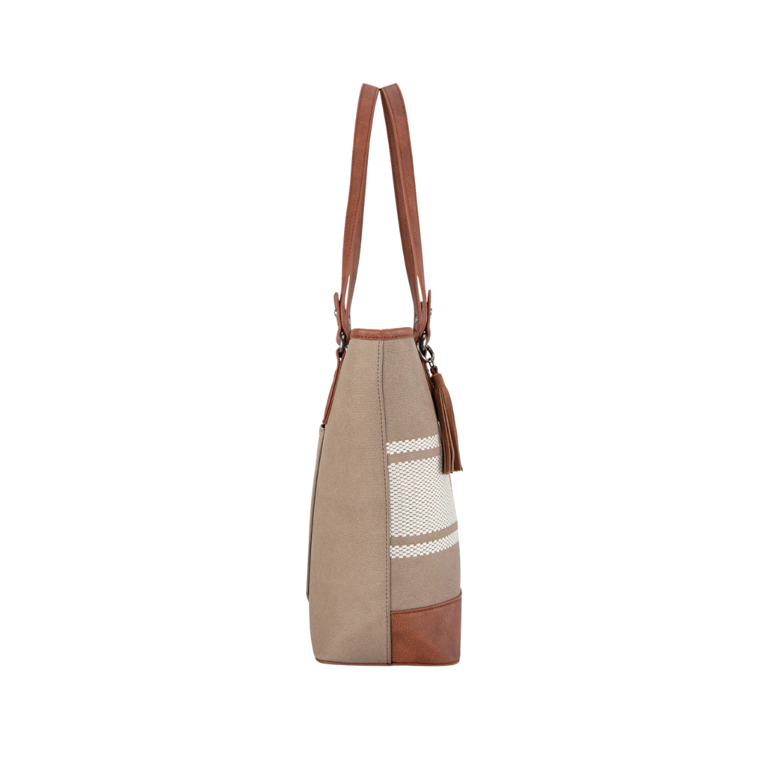 Wrangler Women's Waxed Canvas Tote Khaki Tote Bag