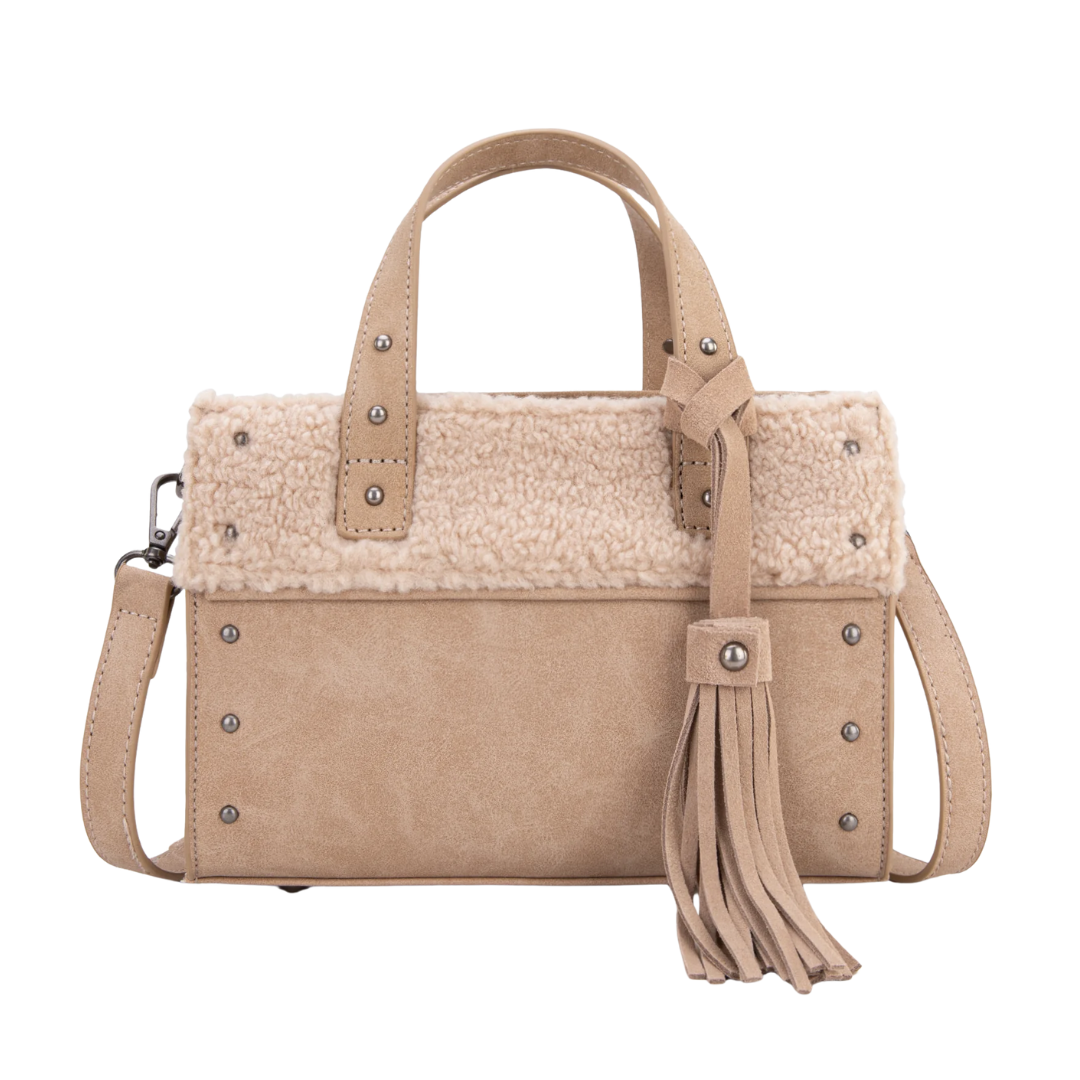 Wrangler Women's Sherpa Khaki Tote Crossbody