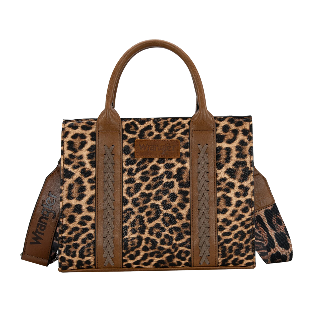 Wrangler Women's Print Concealed Carry Tote Leopard Crossbody