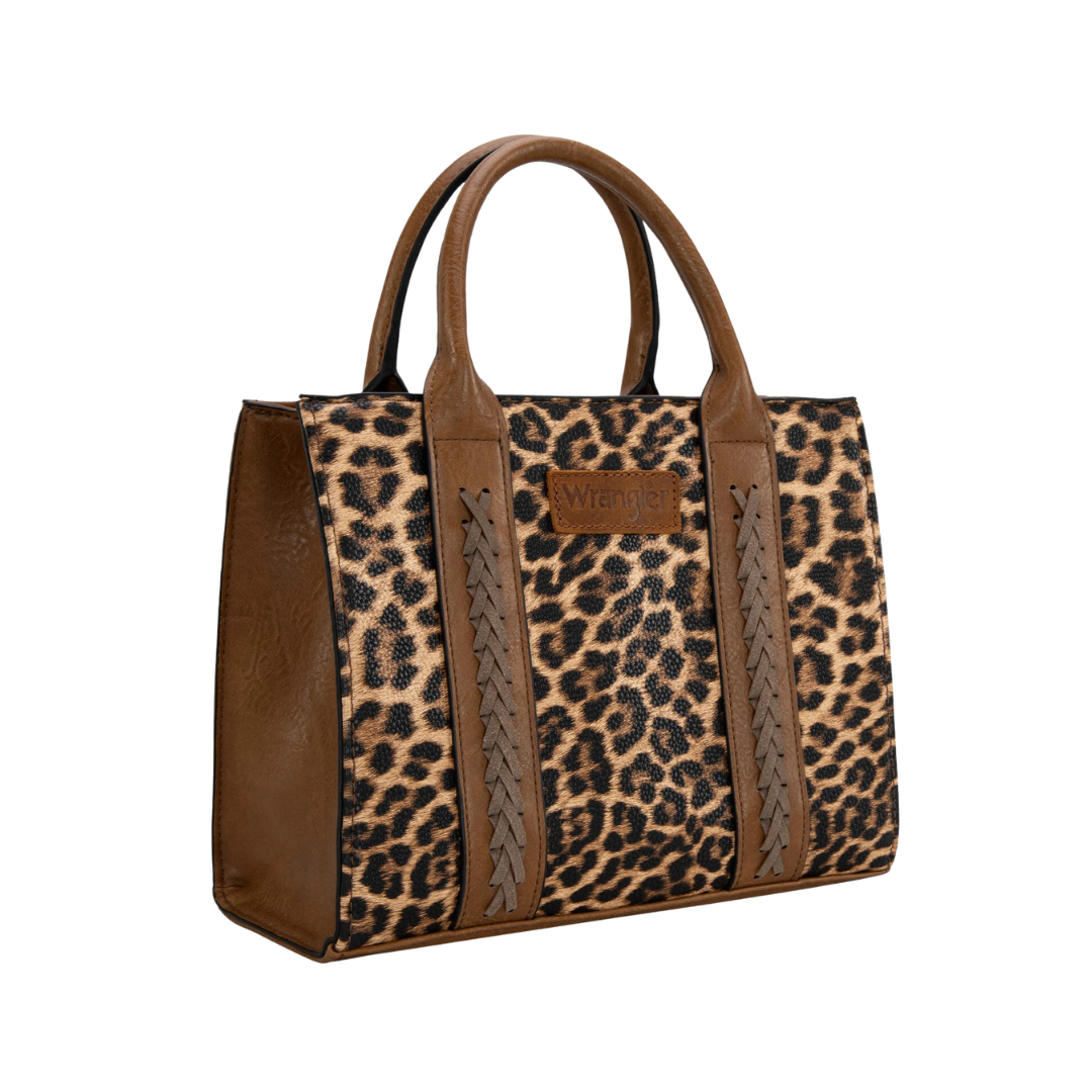 Wrangler Women's Print Concealed Carry Tote Leopard Crossbody