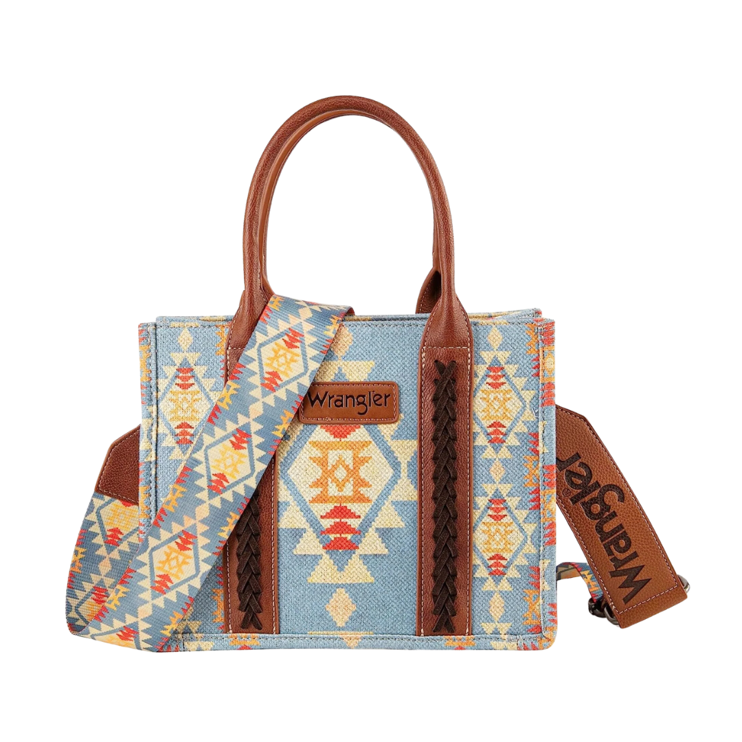 Wrangler Women's Print Canvas Brown Tote Crossbody