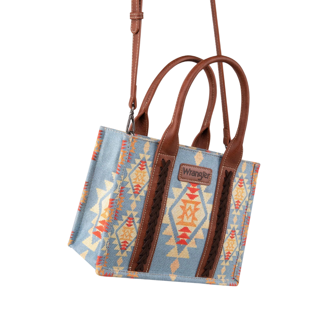 Wrangler Women's Print Canvas Brown Tote Crossbody