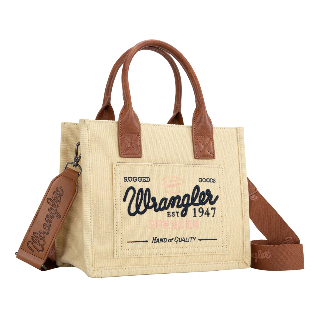 WRANGLER Women's Vintage Canvas Tote Tan Crossbody