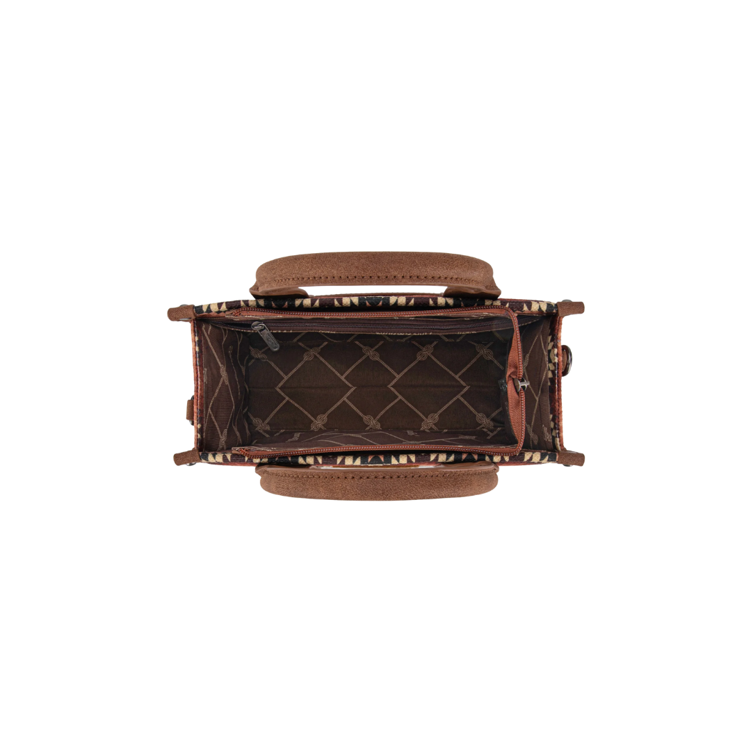 wrangler Women's Pattern Dual Sided Print Tote Brown Crossbody