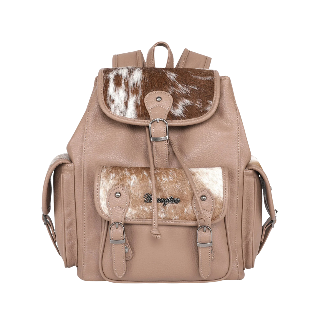 Women's Wrangler Hair On Cowhide Khaki Backpack