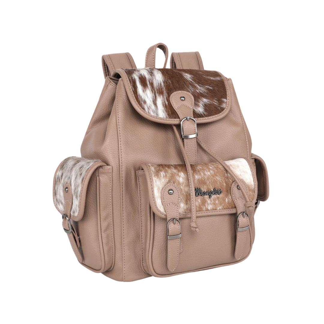 Women's Wrangler Hair On Cowhide Khaki Backpack