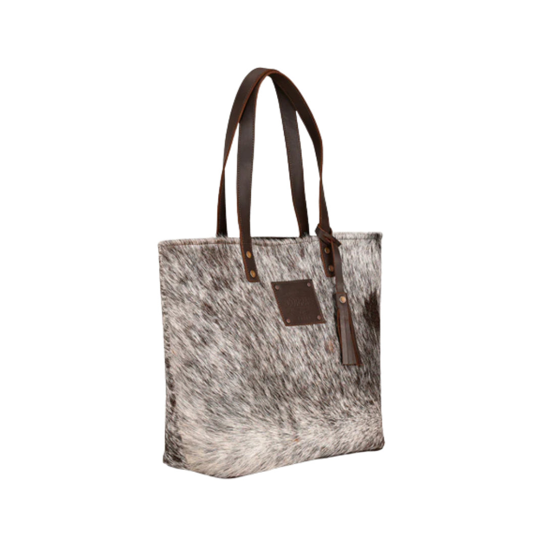 Corral Boots Women's Fur Small Tassel Brown Tote