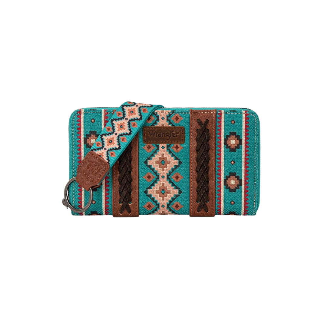 Wrangler Women's Southwestern Art Print Turquoise Wallet