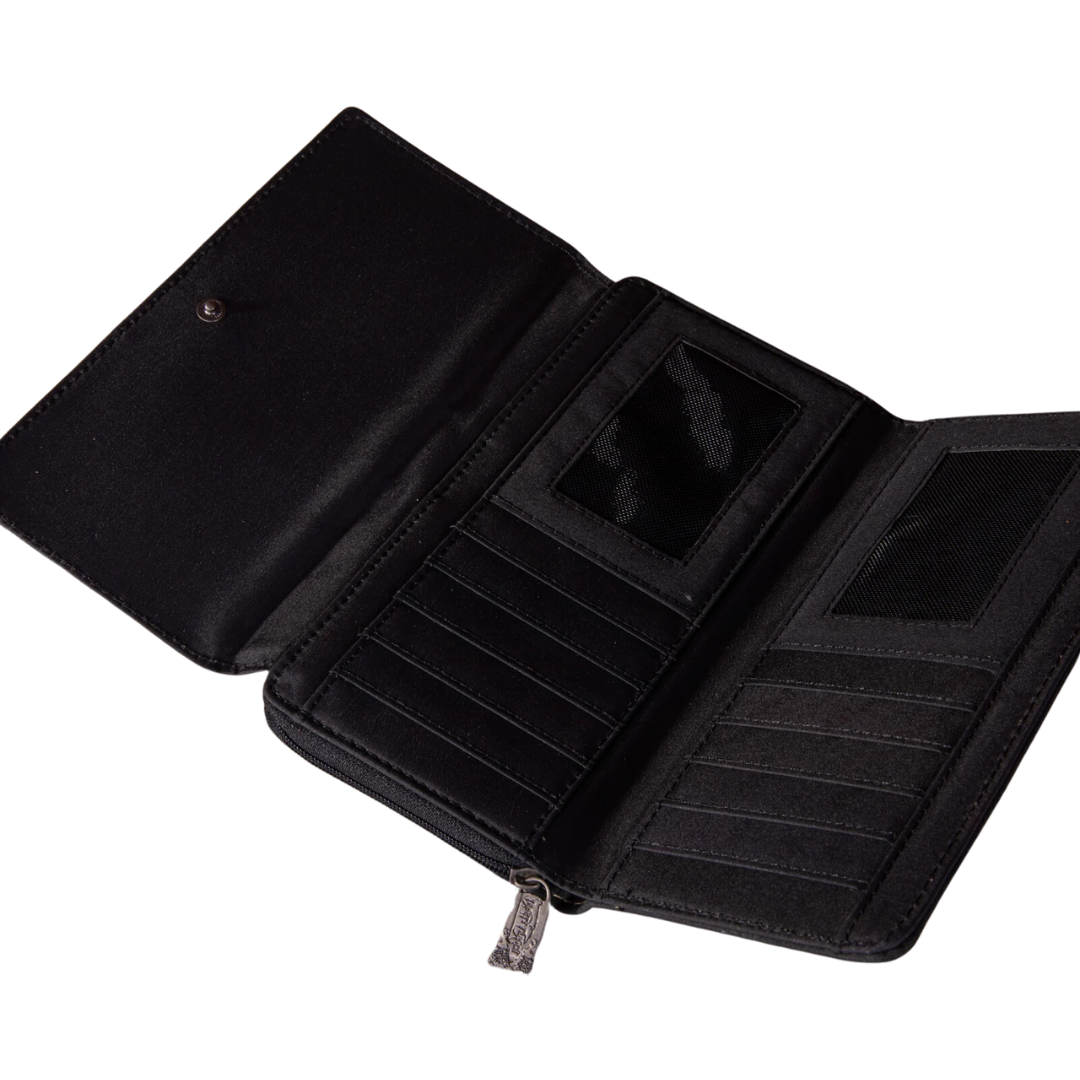 Women's Trinity Ranch Cowhide Black Wallet