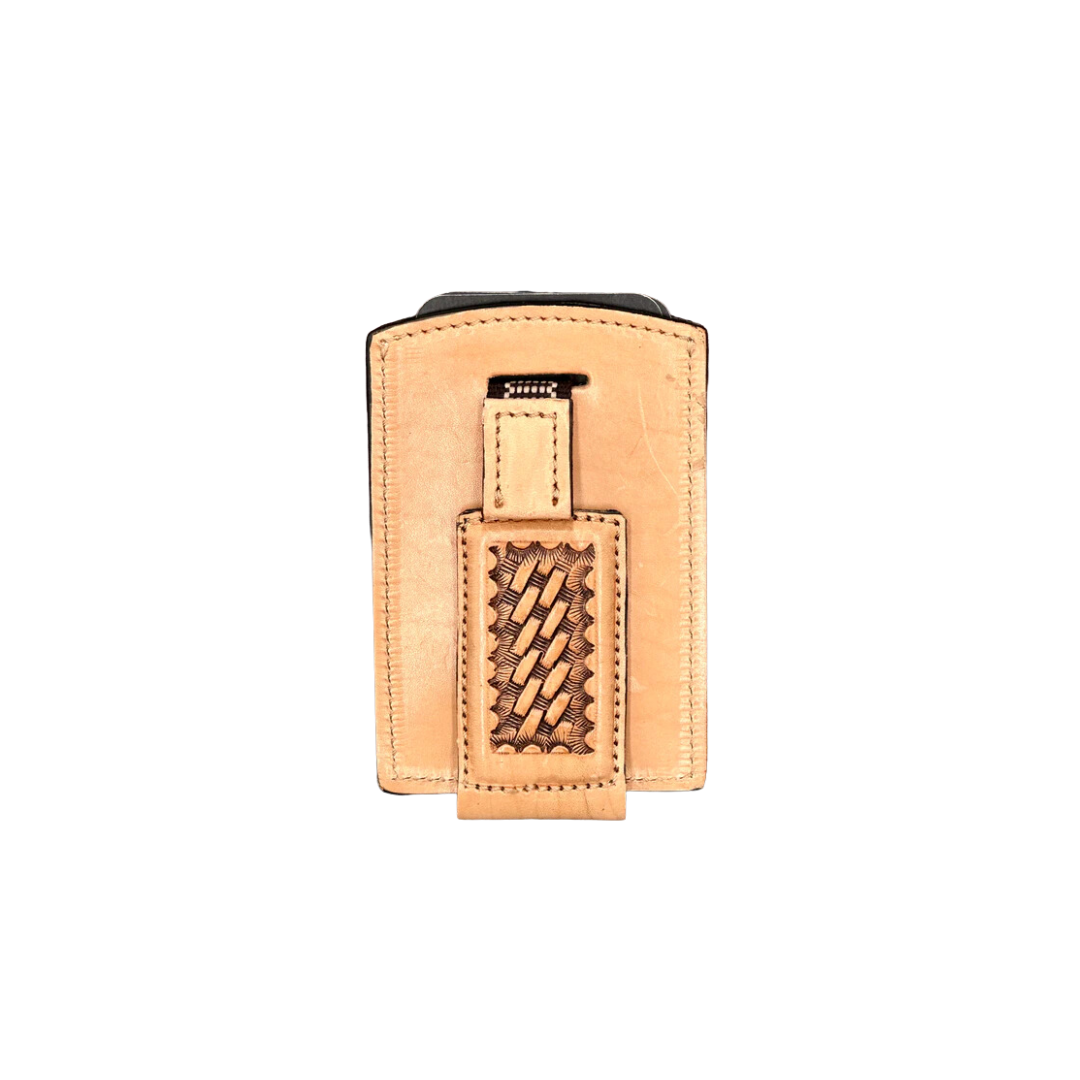 Cactus Alley Men's Basket Stamp Handmade Leather Ribbon Wallet