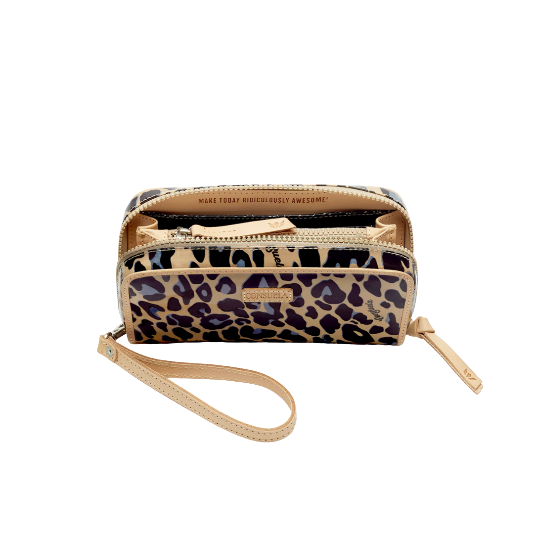 Consuela Women's Legacy Blue Jag Wristlet Light Brown Wallet