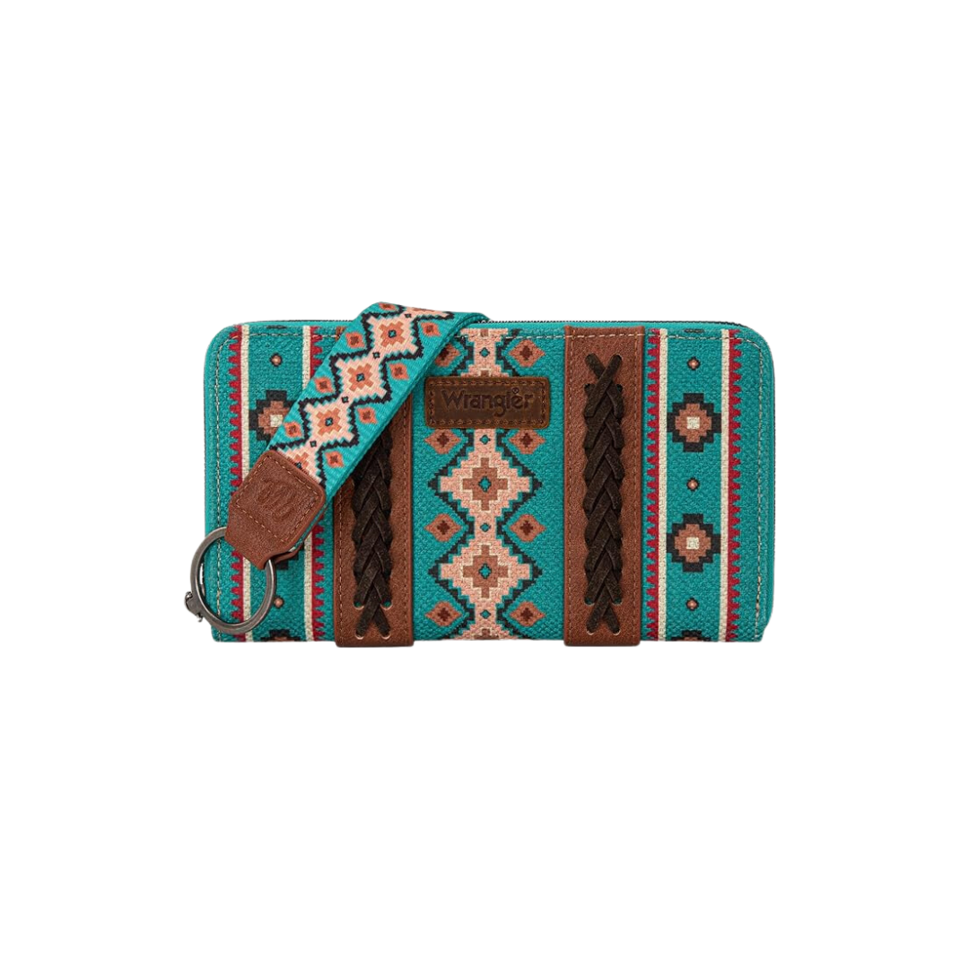 Wrangler Women's Southwestern Art Print Turquoise Wallet