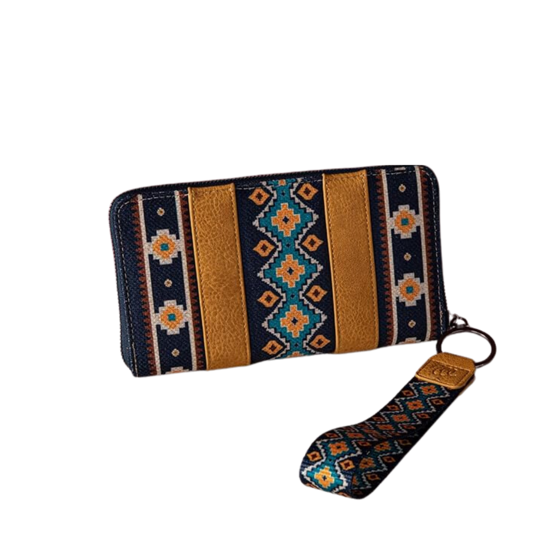 Wrangler Women's Southwestern Art Print Mustard Wallet