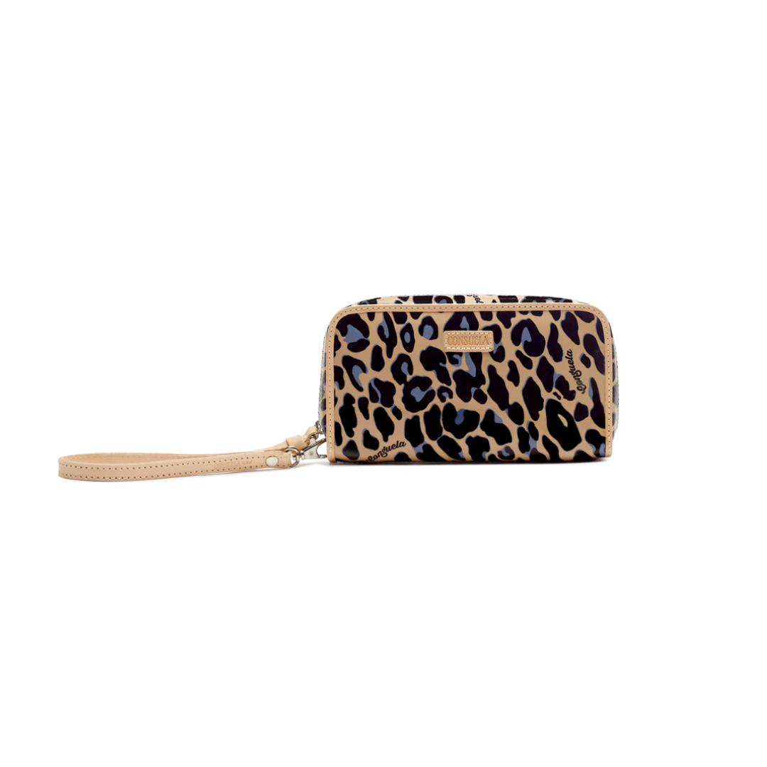Consuela Women's Legacy Blue Jag Wristlet Light Brown Wallet