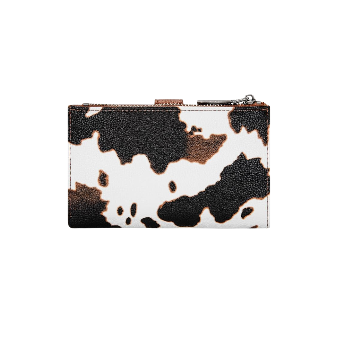 Wrangler Women's Bi-Fold Cow Print Brown Wallet