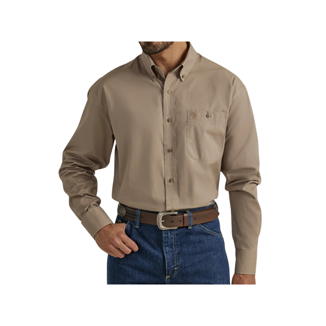 Wrangler Men's George Strait Collection Tan Shirt
